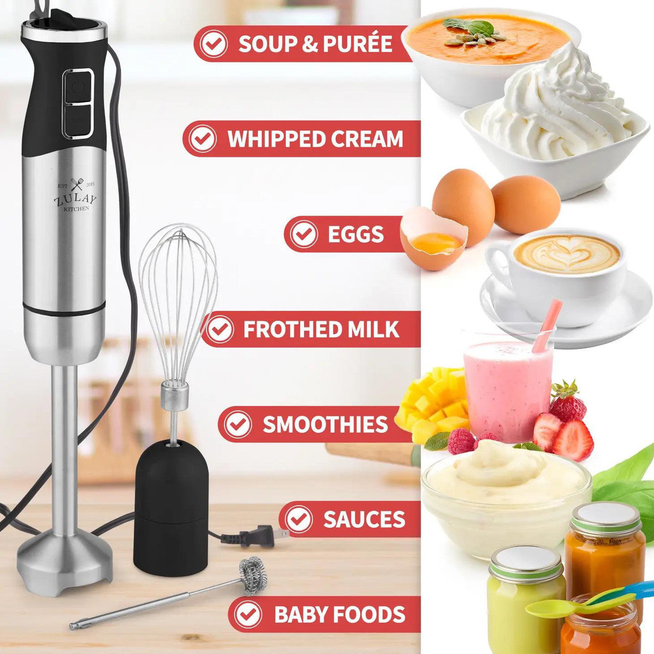 Hand Blender 500W Speed 4in1