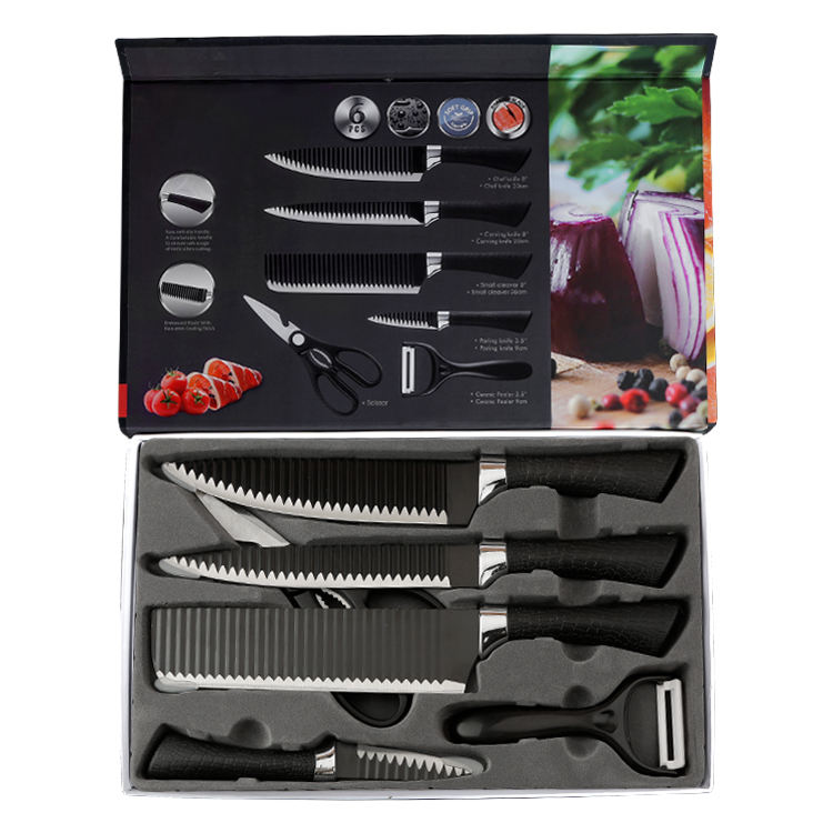6 Pieces Knife Set- Stainless Steel-With Strong Non-Stick Coating