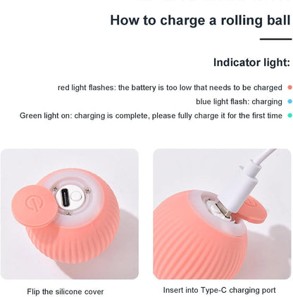 Smart Interactive Cat Toy Ball, Automatic Rolling