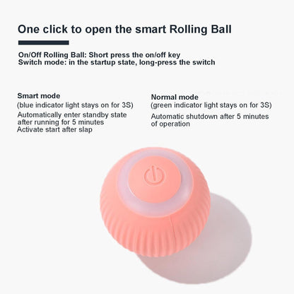 Smart Interactive Cat Toy Ball, Automatic Rolling