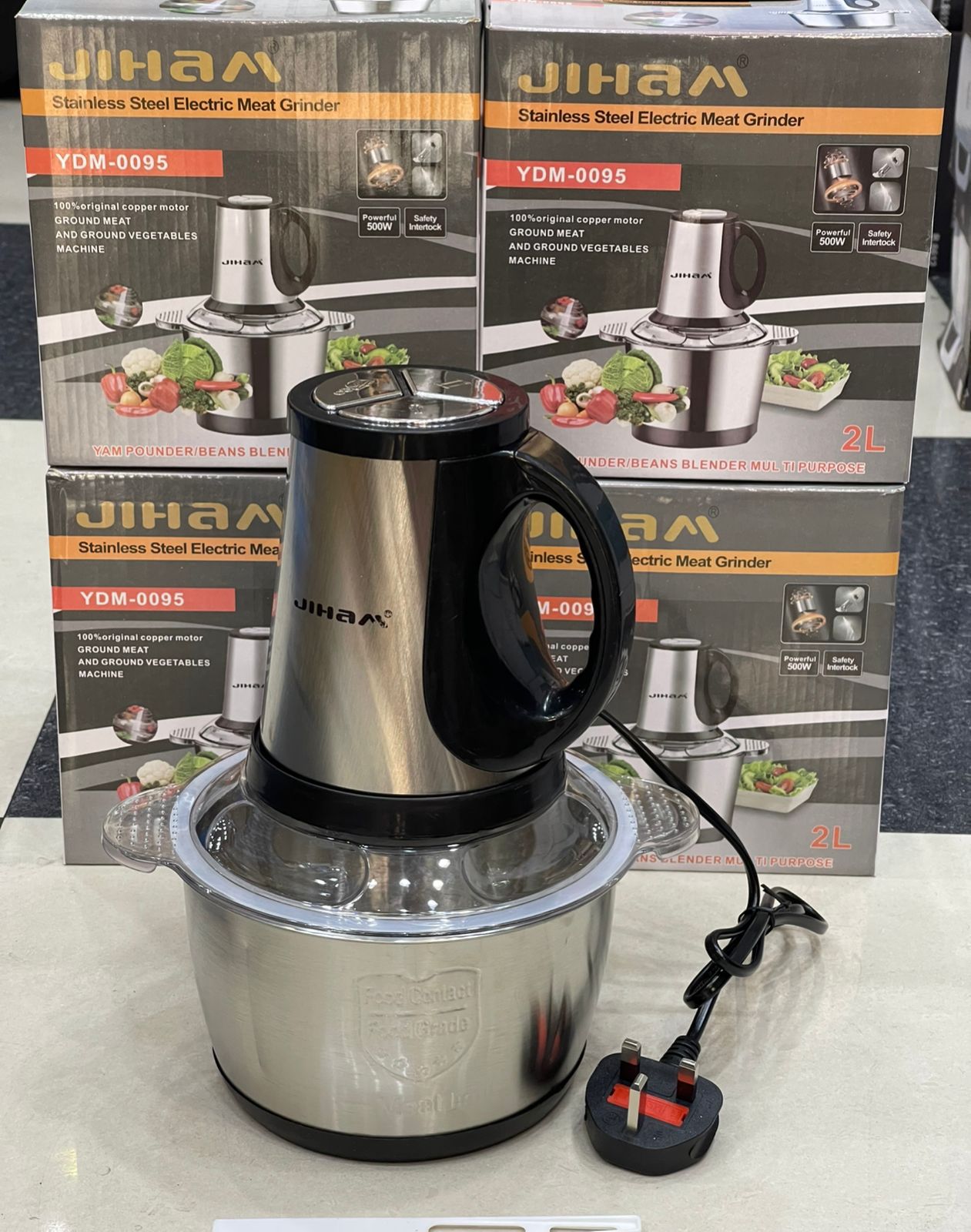 JIHAM Food Chopper 300W 3L Stainless Steel Powerful Multi Food Chopper