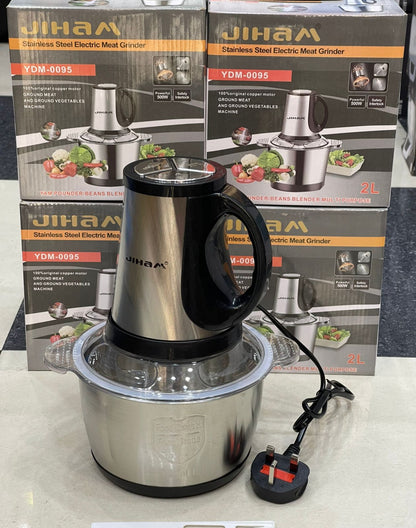 JIHAM Food Chopper 300W 3L Stainless Steel Powerful Multi Food Chopper