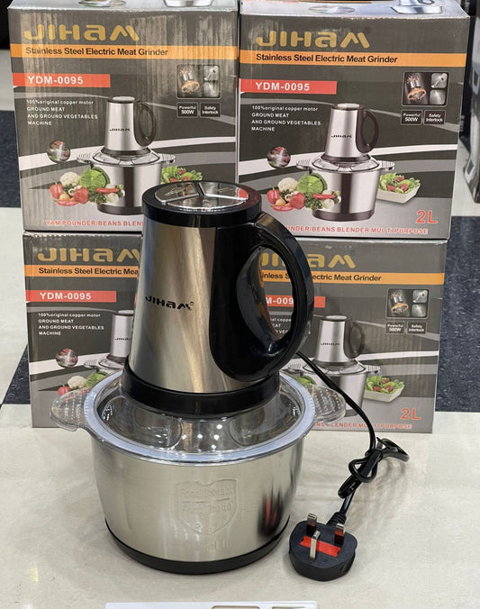 JIHAM Food Chopper 300W 3L Stainless Steel Powerful Multi Food Chopper